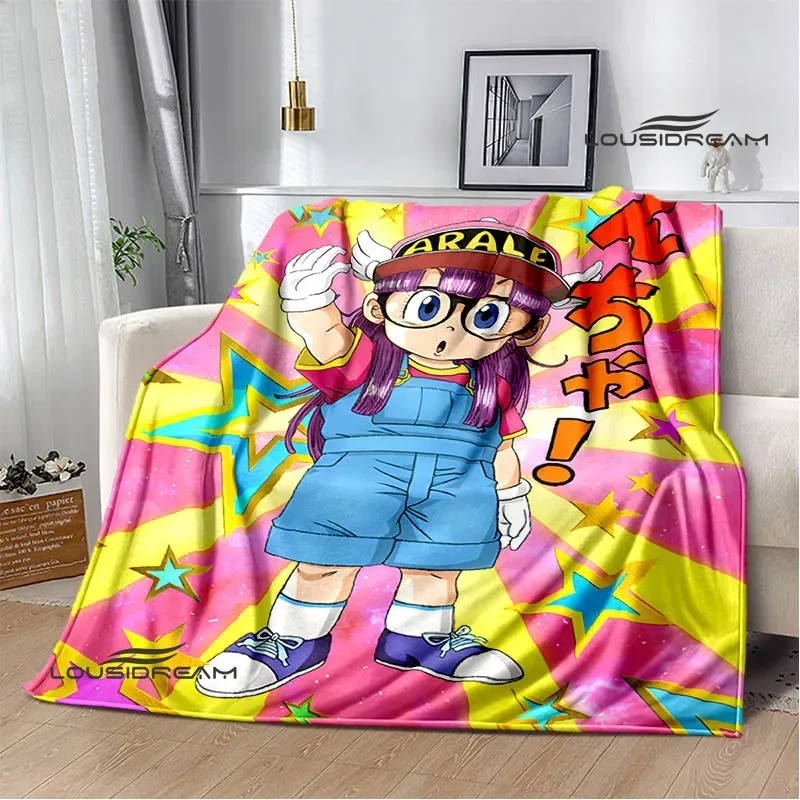 Doctor Slump cartoon printed blankets Flange Warm blanket soft and comfortable blanket picnic blankets bed linings birthday gift 4