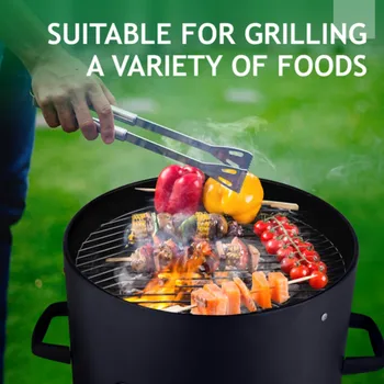 Vertical Steel Charcoal Smoker, Heavy Duty Three Layer Round BBQ Grill Smokey Mountain Cooker for Outdoor Cooking 3