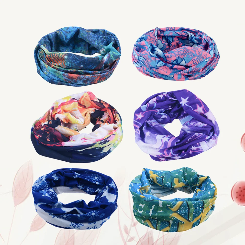 

6pcs Bandana Headband Scarf For Windproof Cover Seamless Headwrap Balaclava For Outdoor