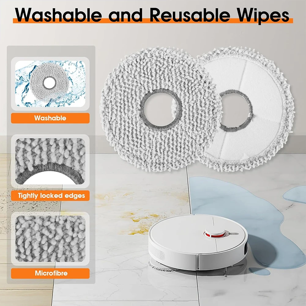 Robot Vacuum Accessories For Xiaomi Robot Vacuum X20 + / X20 Plus Dust Bag Mop Cloth Main Side Brush Hepa Filter Replacement Parts