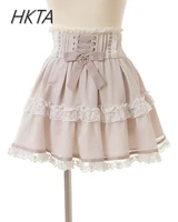 Liz Dress Set Women Outfit Japanese Cute Girl Mini Mass Production Sweet Bow Short Sleeve Lolita Cake Dress Shorts Two-piece Set - Image 5