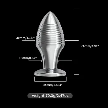 Metal Anal Vibrator Stainless Steel Butt Plug Anal Prostate Massager Dildos Vagina Massager Anus Dilator Sex Toy for Men Women 6