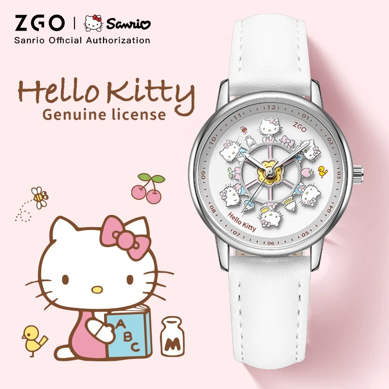 ⭐︎最安値⭐︎サンリオ　ハローキティ腕時計　ZGOコラボ Zgo x sanrioハローキティ-クォーツ時計,文字盤を回転させる