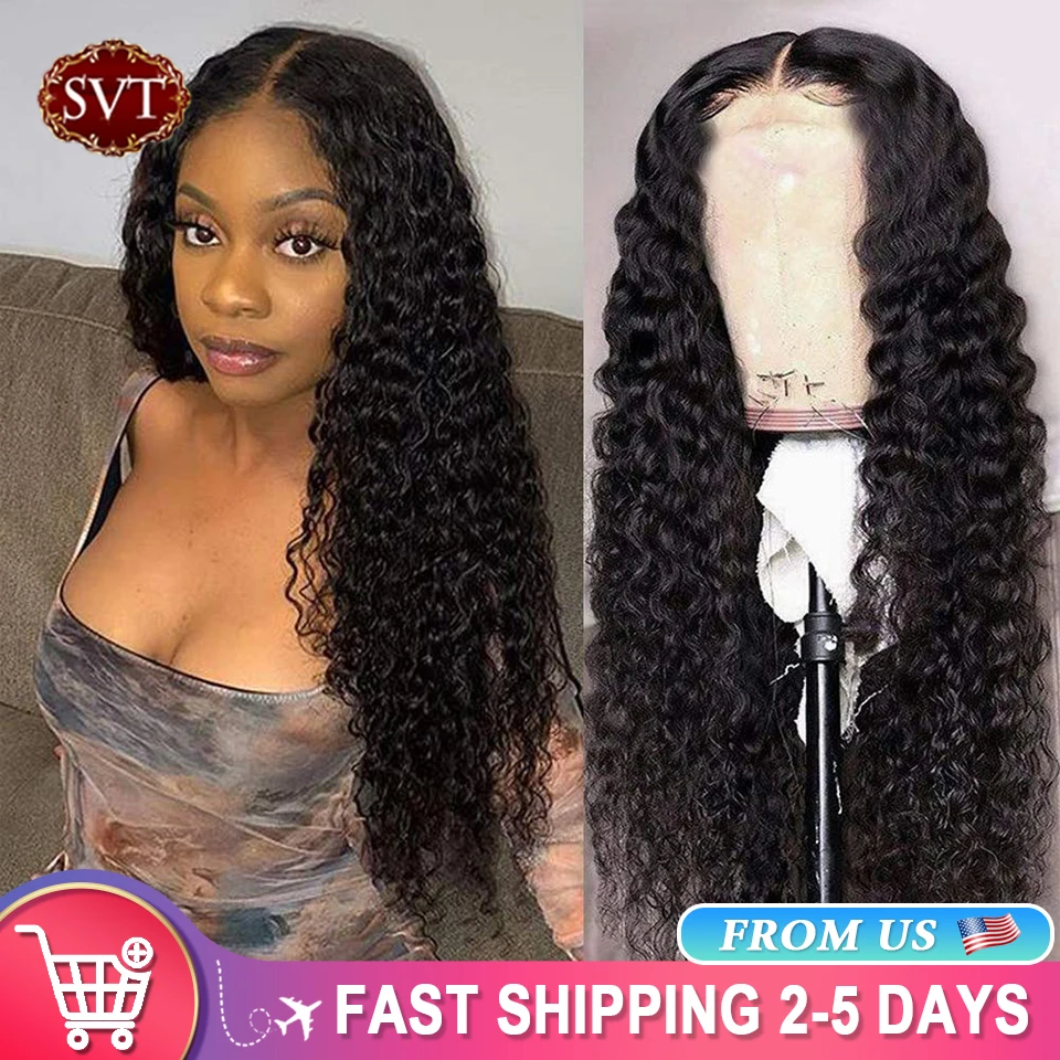 

SVT 30 Inch Human Hair Deep Wave Lace Frontal Wig Deep Curly 4x4 Lace Closure Wig Brazilian 13x4 Lace Front Wigs For Women