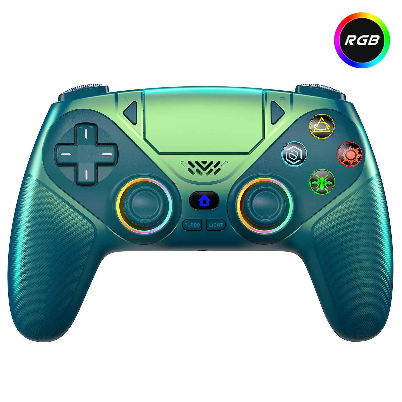 ตัวเลือกสินค้า จอยเกมไร้สาย RGB สำหรับ PS5/PC พร้อม Turbo/Macro