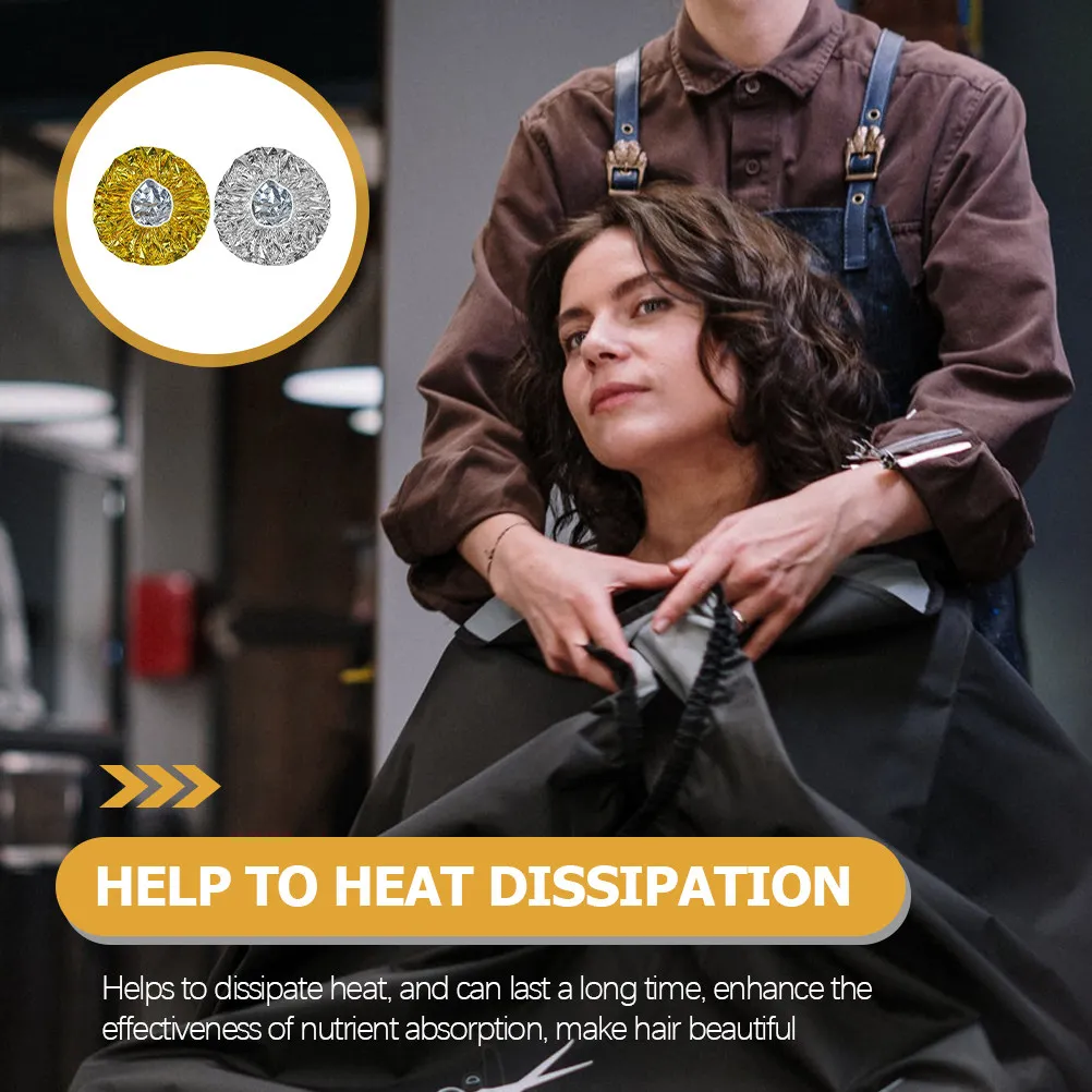 12개 프리미엄 알루미늄 호일 헤어 트리트먼트 캡, 엘라스틱 샤워 캡 (헤어 컬..