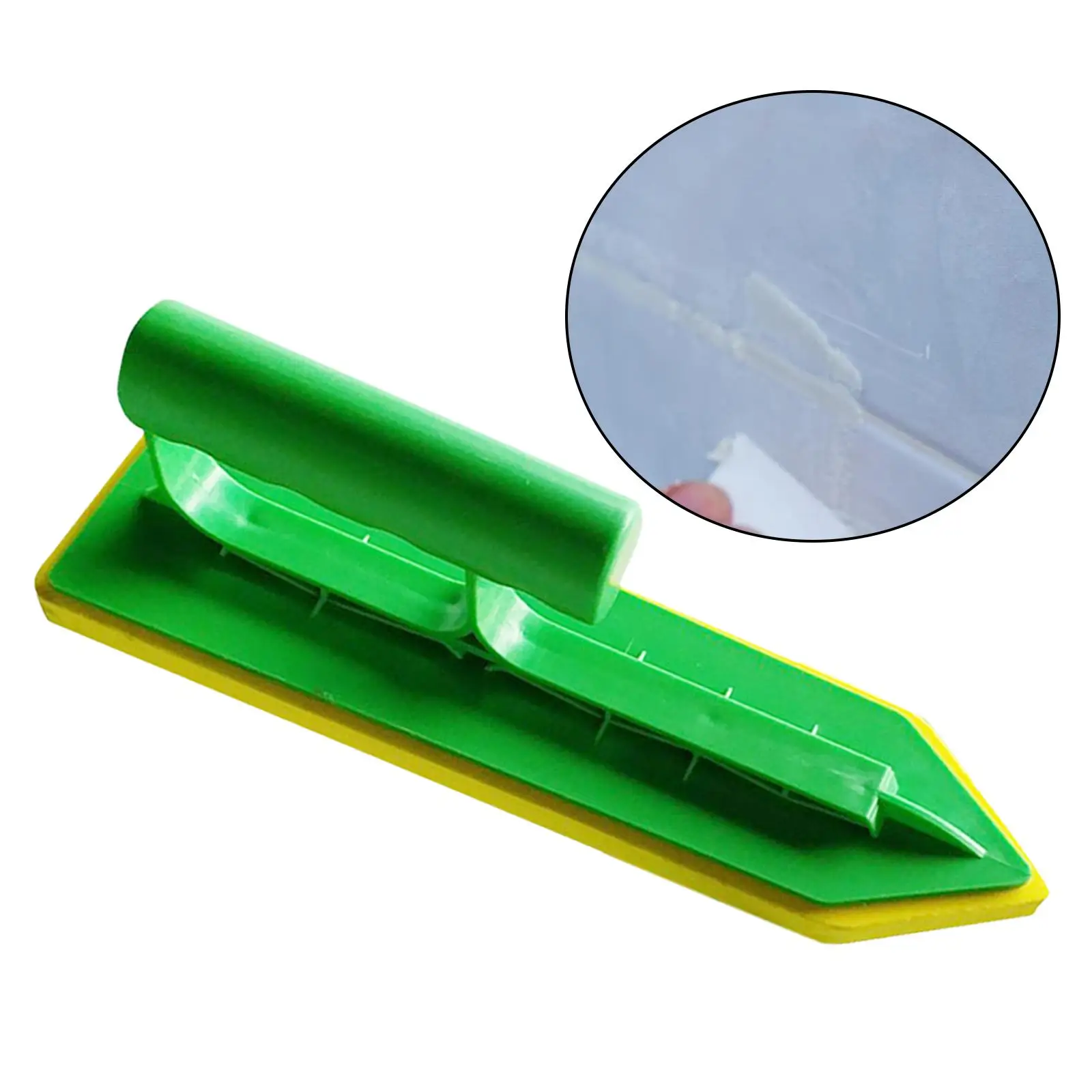 Handheld Sponge Float Trowel with Plastic Handle Wave Handle Spatula 9.25"x2.4" for Tiling Grout Bricklayer Skimming Drywall