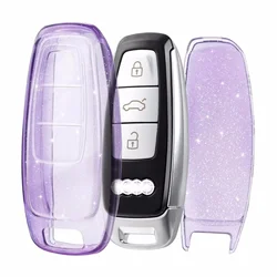 Transparent TPU Car Smart Key Fob Protector Cover (Purple)