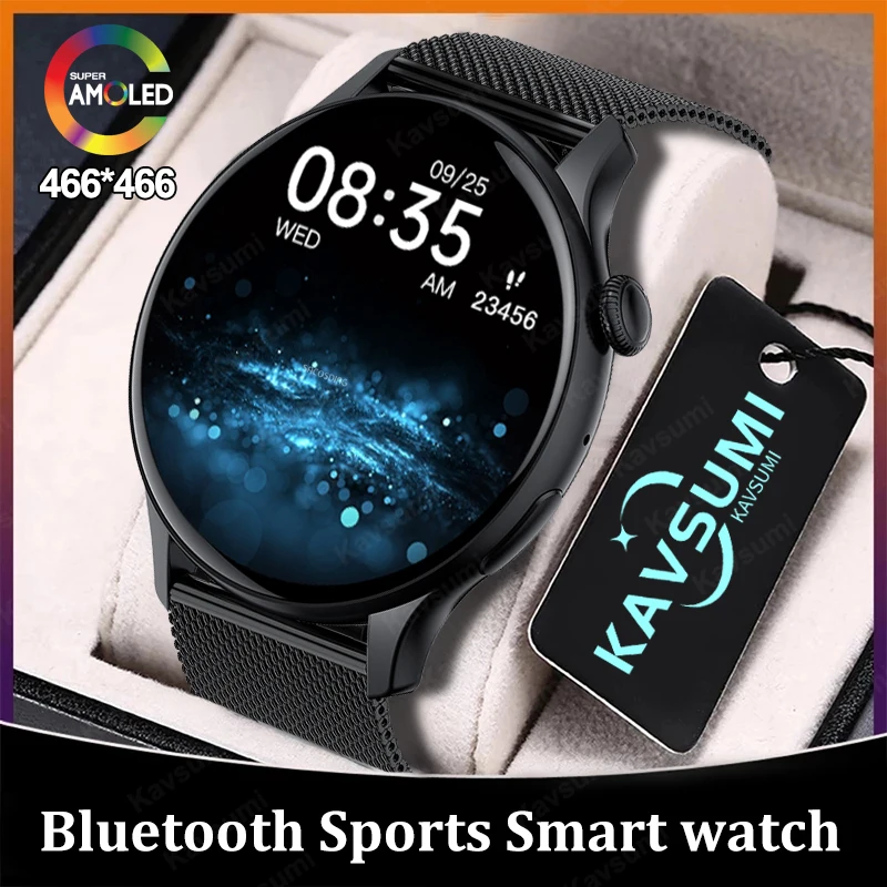 

New Fashion Smartwatch Men AMOLED Screen Sport Heart Rate Monitor Bluetooth Call Clock IP68 Waterproof Smart Watch For Xiaomi