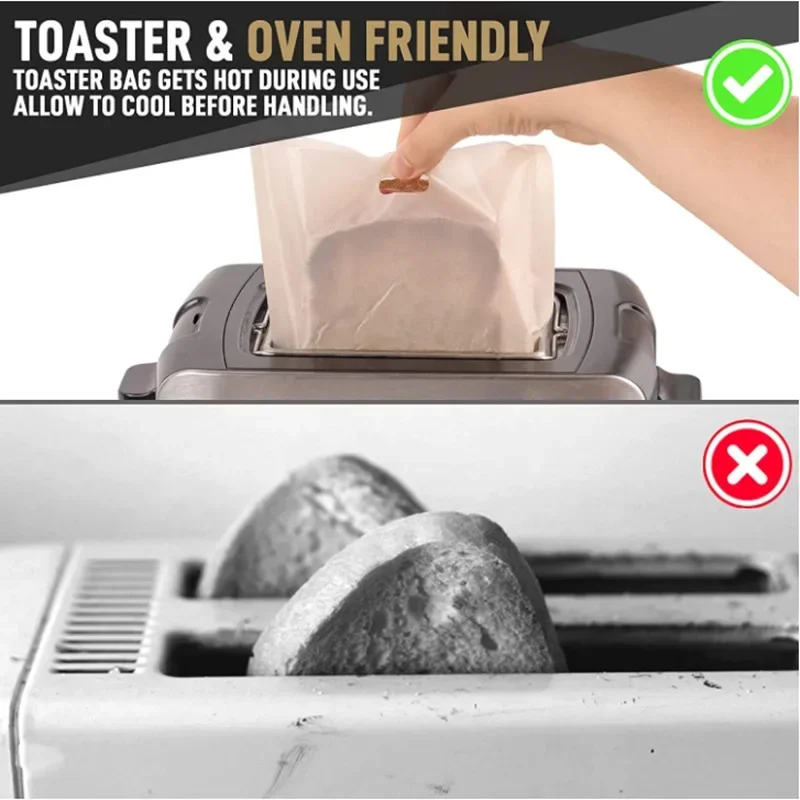 Reusable Toaster Bag Non Stick Bread Bag Sandwich Bags Fiberglass Toast Microwave Heating Pastry Tools microwave cooking bags toaster bag