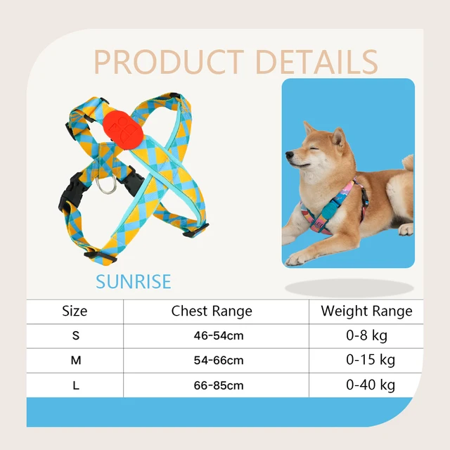 Premium Explorer Harness Y-Shaped Dog HarnessAdjustable Durable Nylon Soft Padding Metal Buckles and Leather Handle for Pets 2