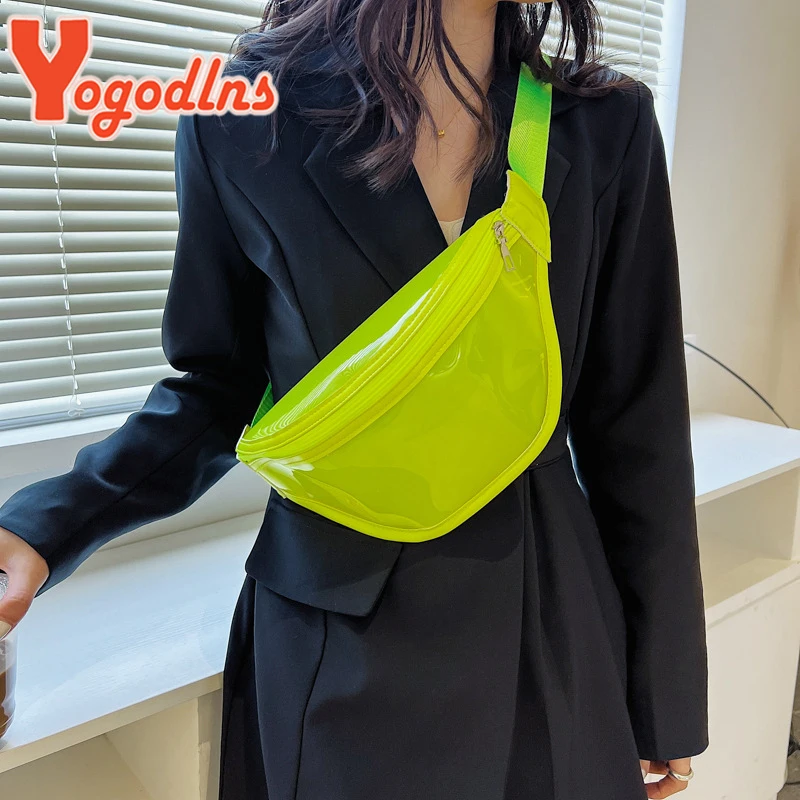 Women Waterproof Fanny Pack Fashion Laser Clear Waist Bags Transparent Shoulder Bag Travel Crossbody Chest Bags Hip Bag