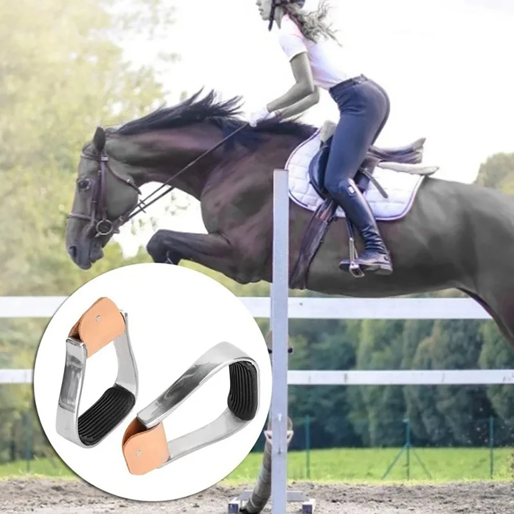 Horse Riding Stirrups Trail Stirrups For Saddle Western With Anti-Slip Rubber Pad Aluminum Lightweight Western Horse