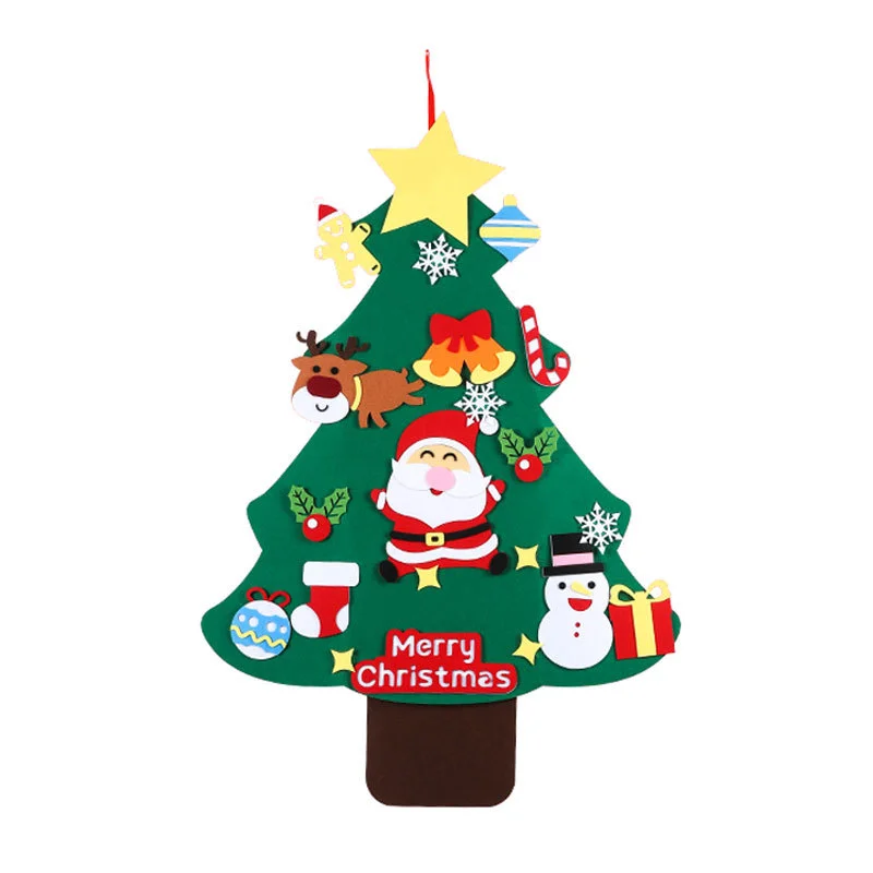 DIY Felt Christmas Tree Christmas Decoration for Home Navidad 2026 New Year Christmas Ornaments Santa Claus Xmas Kids Gifts