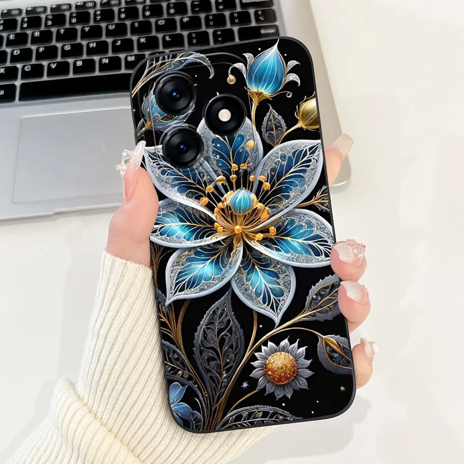 Fashion Flower Bowknot Soft Silicone Bumper Case in Liquid Finish