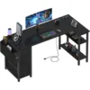 L Shaped Gaming Desk with Drawers  Storage Shelves  63 Inch Corner Computer Desk with Power Outlet for Home Office Bedroom  L Sh 1