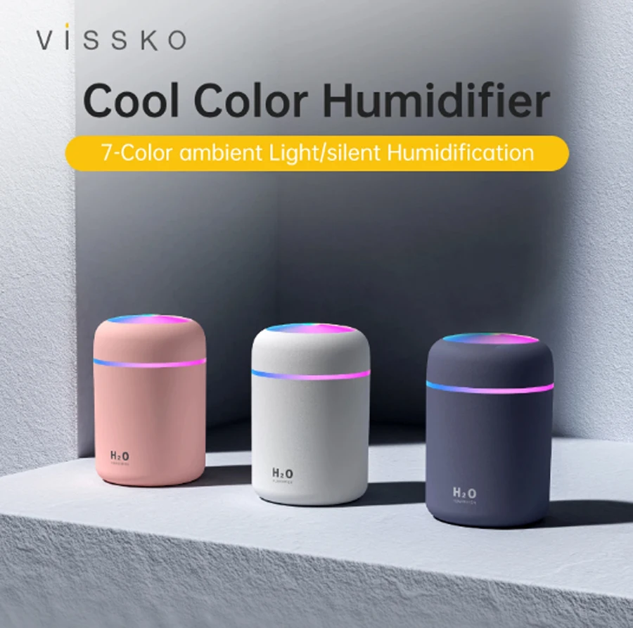Cool Air Humidifier Portable Mini USB Aroma Diffuser With Cool Mist LED Light For Car Bedroom Home Humificador