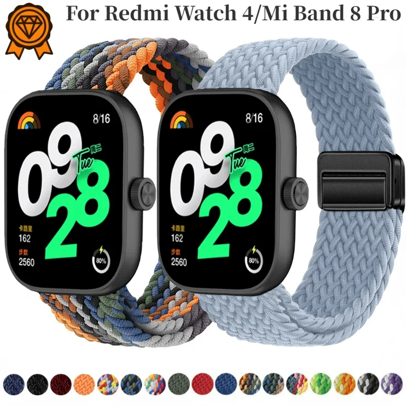 Braided Nylon Loop Strap with Magnetic Buckle - Breathable and Adjustable Wristband Bracelet