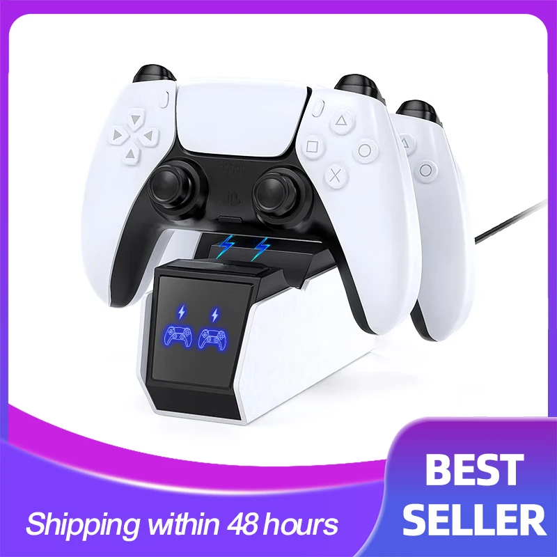 

PS5 Controller Charger, Fast Charging AC Adapter, Dualsense Charging Station Dock for Dual Playstation 5 Controllers