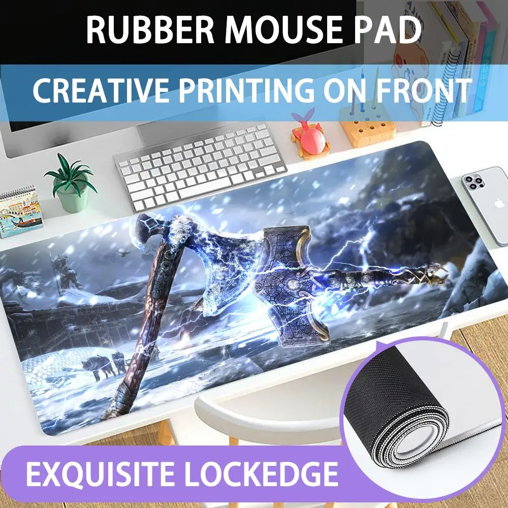 

Mouse Pad Large rubber mouse pad with lock edge computer gamer HD God of War printing desk pad keyboard pad