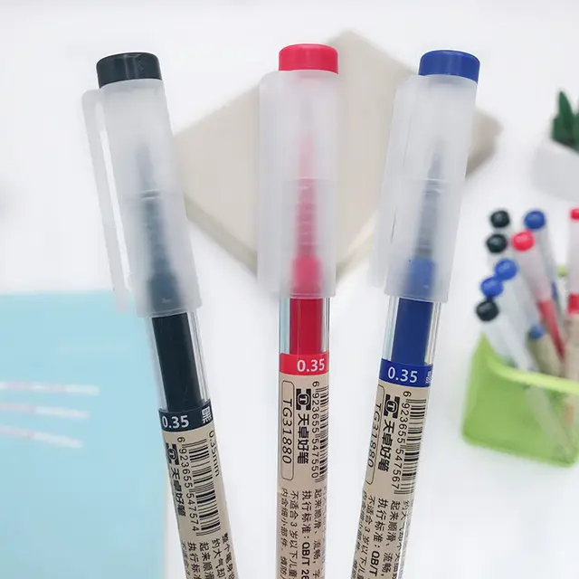 Japon stylo à pointe Fine 0.35mm noir bleu rouge encre Gel stylo à bille école bureau étudiant écriture papeterie approvisionnement 6 Japon stylo à pointe Fine 0.35mm noir bleu rouge encre Gel stylo à bille école bureau étudiant écriture papeterie approvisionnement 6