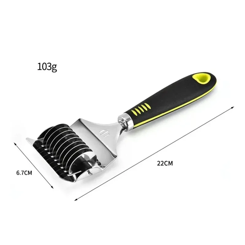 Noodle Cutter Roller Non-slip Comfort Handle Stainless Steel Pasta Spaghetti Maker Noodle Lattice Roller Dough Cutter