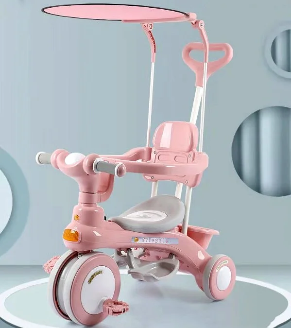 Baby Tricycle Pedal Bike 1-3 Years Old Kids Ride on Car Walking Tool Three Wheel Bicycle Infant Stroller with Music Light