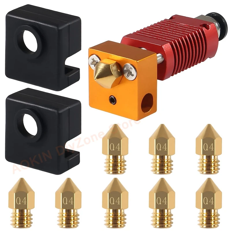 

Ender 3 /Pro/V2 3D Printer Assembled Metal Extruder MK8 Hotend Kit 24V with 0.4mm Nozzle, Heating Block Silicone Cover