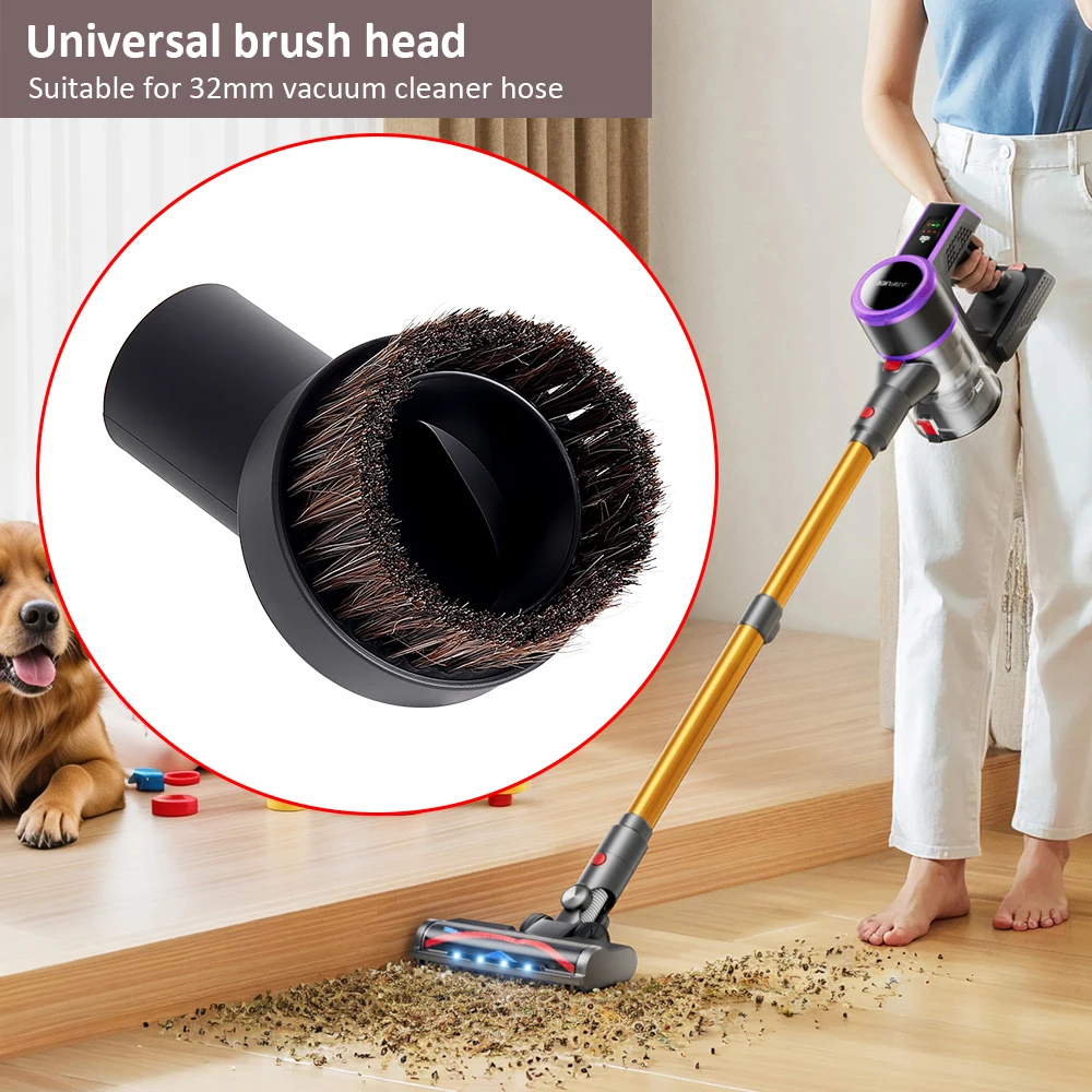 Description Picture 6 of itemHorsehair Bristle Long Horse Round Dust Brush Spare Parts for Philips Midea Vacuum Cleaner Replacement Attachment Crevice Brush