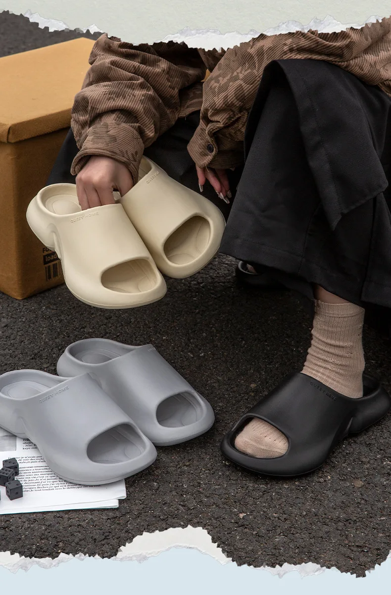 Neue Hausschuhe für Herren, Sommer-Outdoor- und Indoor-Badeschuhe, Rutschfeste Paar-Hausschuhe mit Dicker Sohle für Damen und Herren – Detail 5