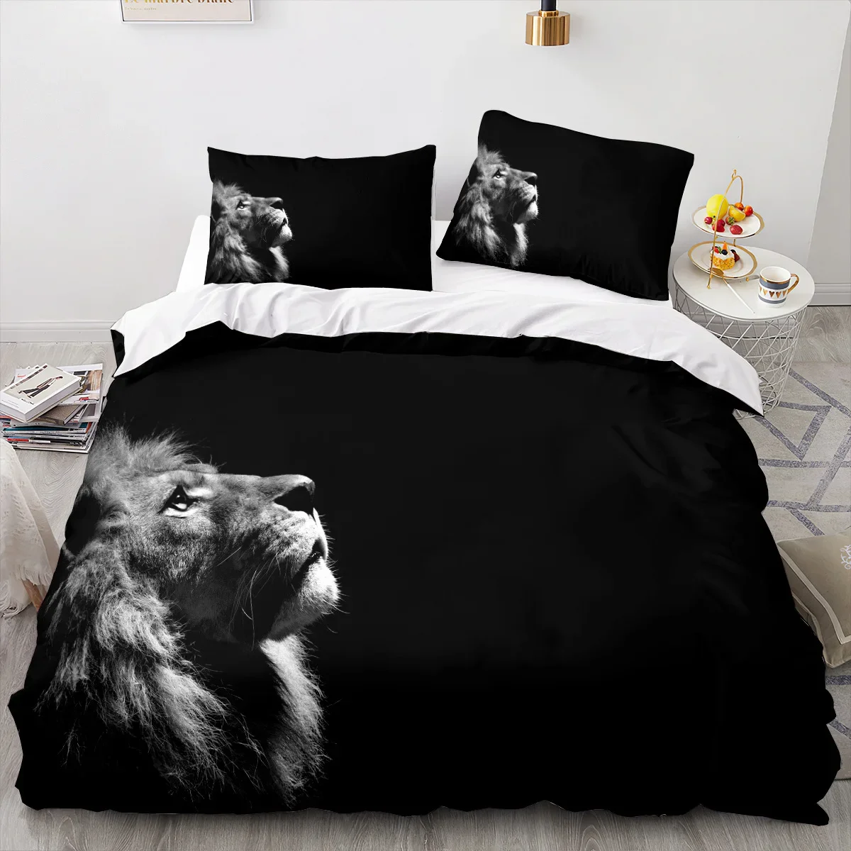 Animal Lion Bedding Set Cool Animal Bed Linen Home Decor Single Double Twin Size For Boys Girls Kids Adults Lion Duvet Cover Set