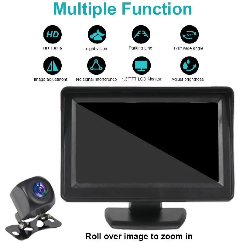 Backup Camera With Surveillance Backup Camera System For Car Truck Reverse Plug And Play Waterproof Rear View