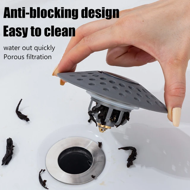 Universal Drain Cover Hair Catcher Silicone Pop-up Bathtub Drain