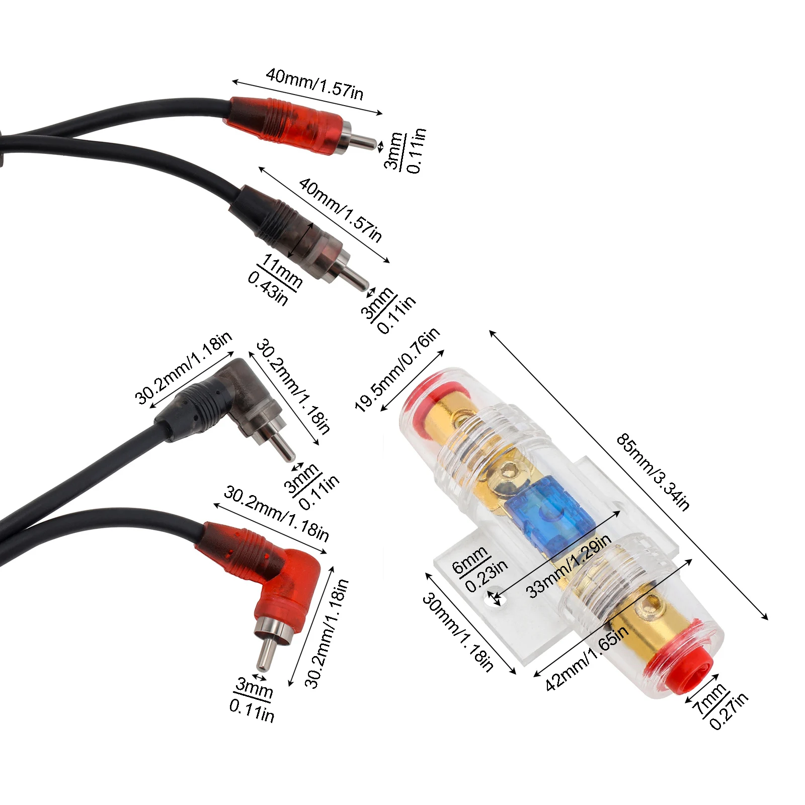 1 Set 8 Gauge Serviceable Car Audio Amplifier Wiring Kit with Fuse Suit, Blue Amplifier Installation Wiring Kit