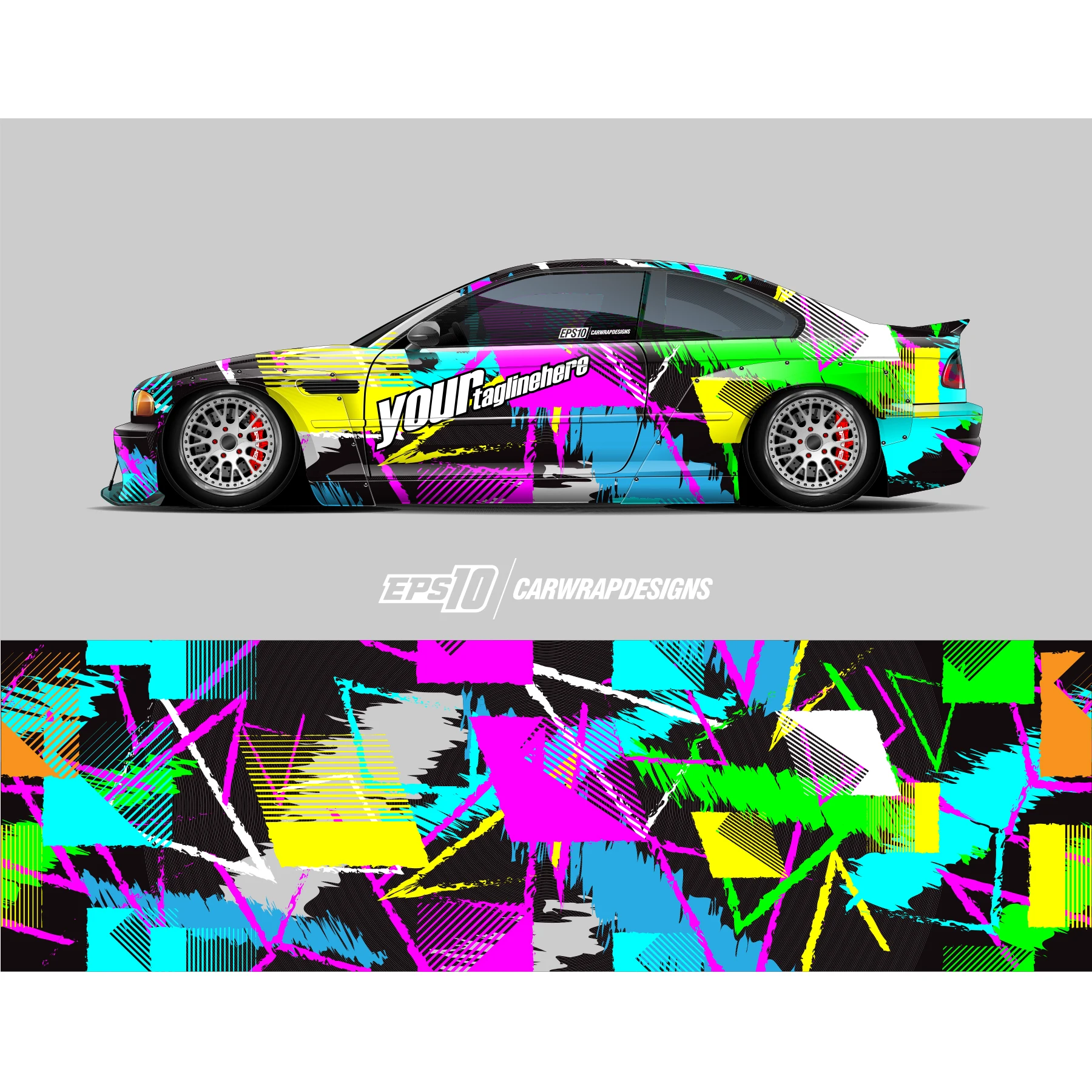 Autocollant rond complet coloré pour voiture, autocollant de voiture ...