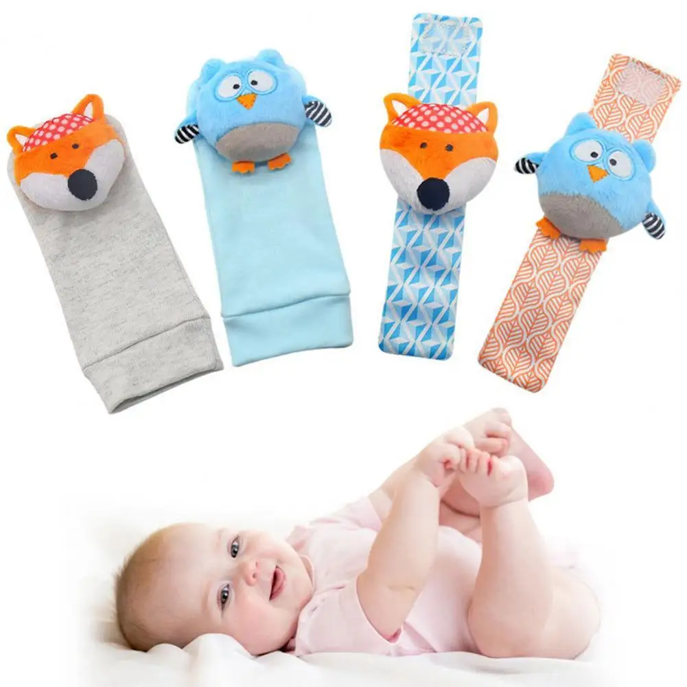 4Pcs/Set Baby Wristbands Animal Shaped Dolls Emotional Cartoon Baby