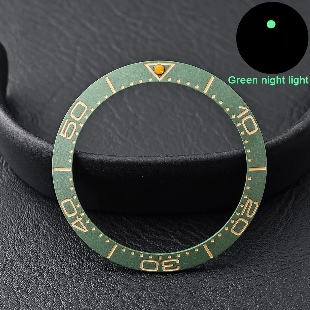 Men's Watch Replacement Bezel Insert with Tilted Ceramic and Carbon Fiber Texture