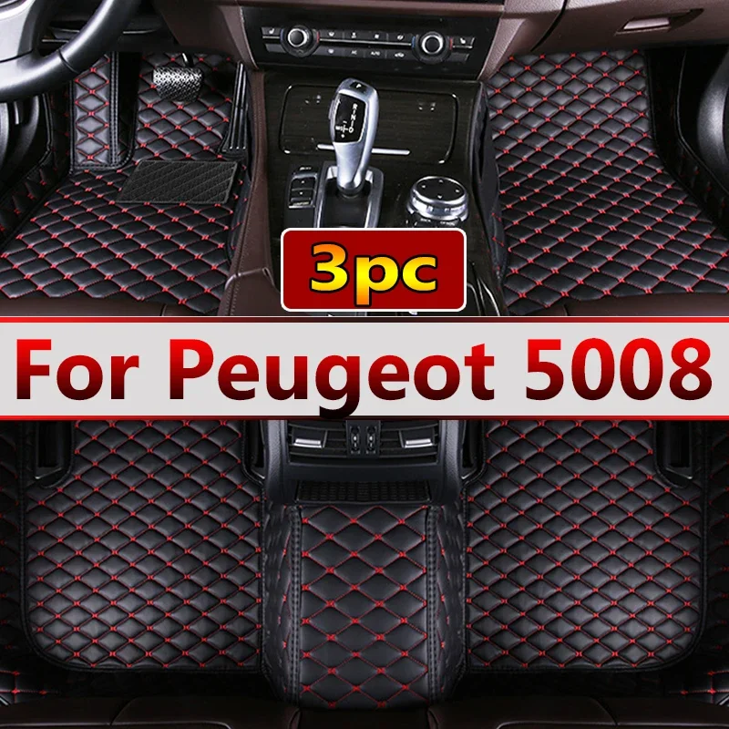 

Автомобильные коврики для Peugeot 5008 P87 2017 ~ 2022, автомобильные роскошные кожаные коврики, прочные коврики, коврики, детали интерьера, автомобильные аксессуары