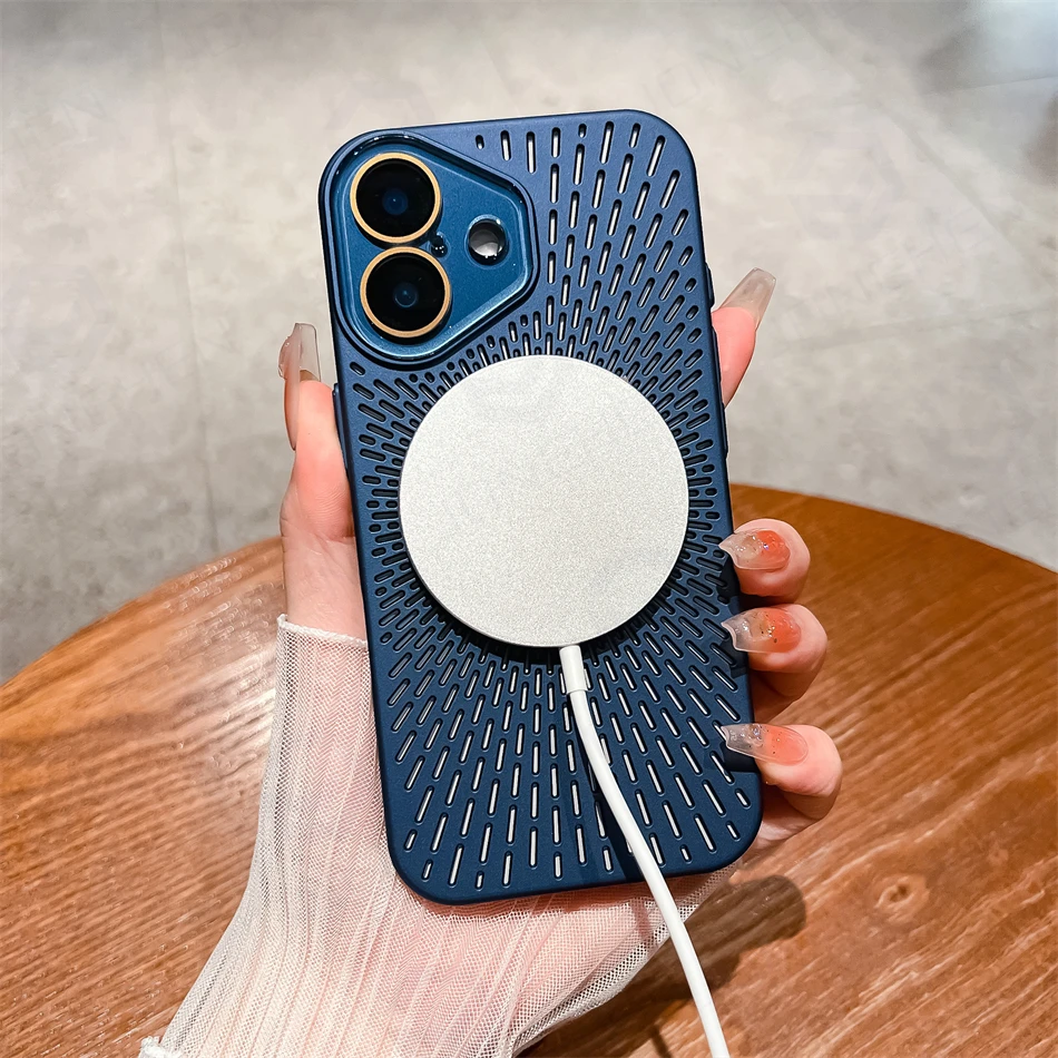 Slim Desert Gold Breathable Magnetic Case with Wireless Charging Capability