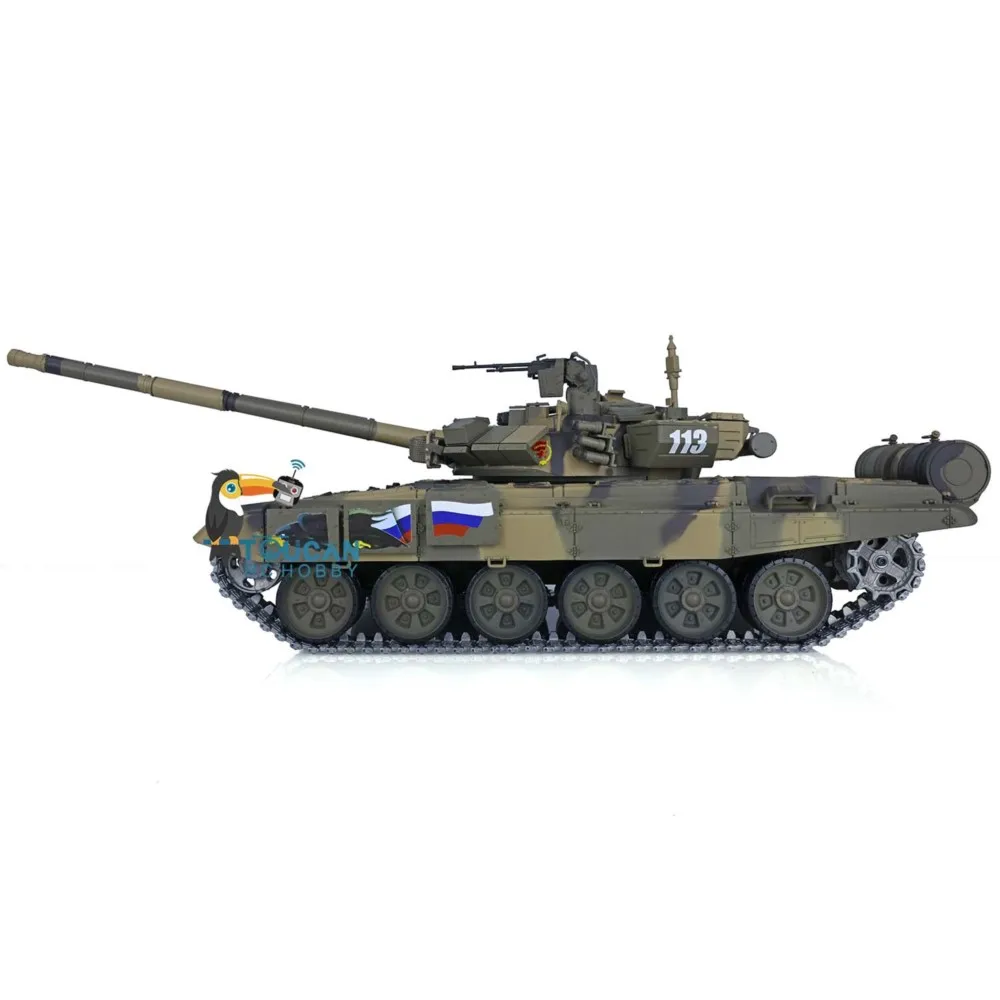 1/16 HENG LONG RC 탱크 7.0 업그레이드 러시아 T90 RTR 3938 360도 회전 기능 포함 °   터렛 레드 아이즈 원격 조종 자동차 RC 장난감 모델 TH17848