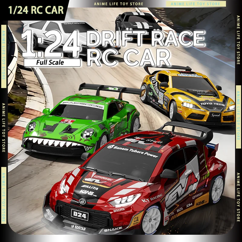 홍싱 1/24 RC카 미니 전문 드리프트 풀 프로포셔널 2.4Ghz Q/S 시리즈 4WD 자이로 서보 장난감 RC카 소년 최고의 선물