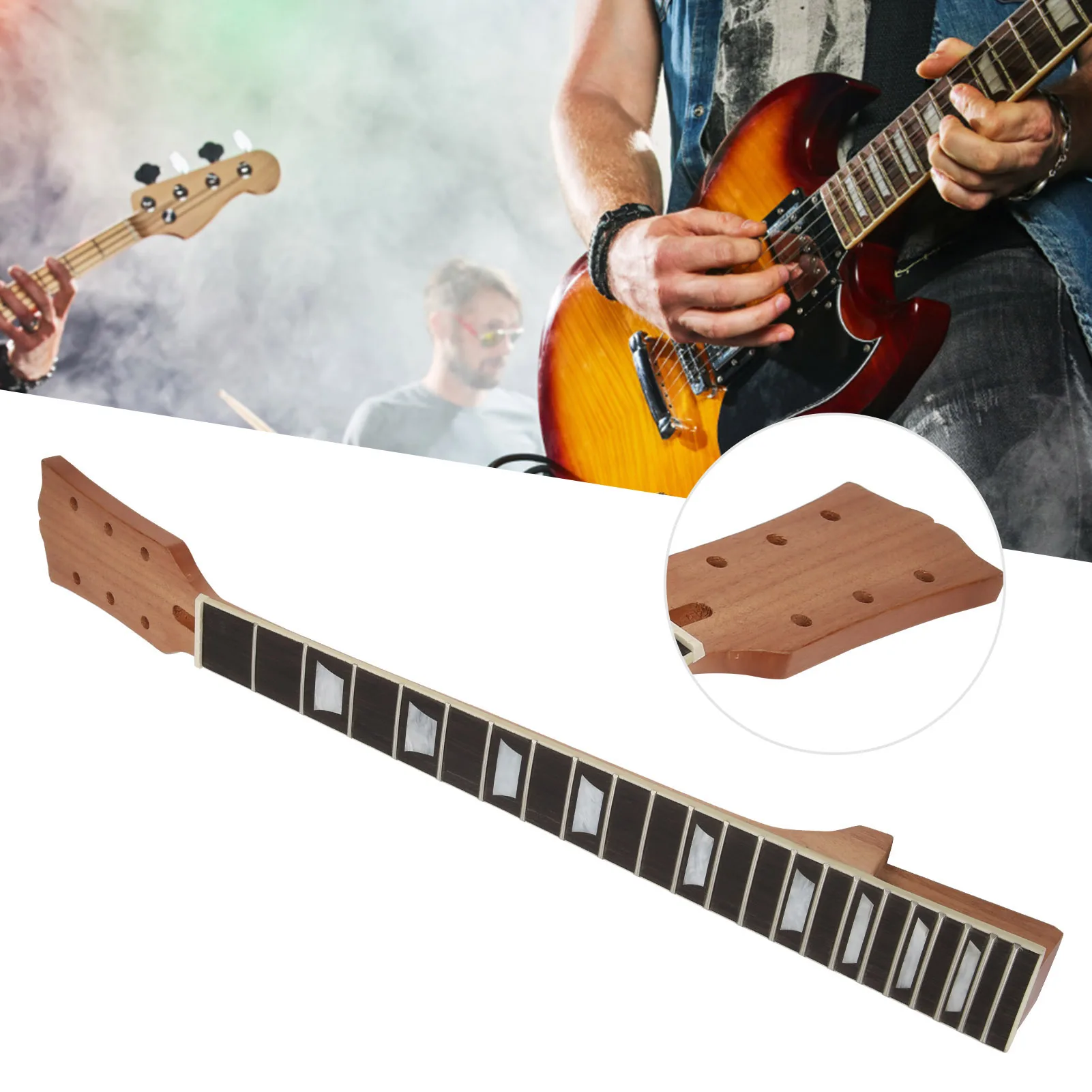 Gibson Les Paul LP용 사다리꼴 인레이가 있는 목재 일렉트릭 기타 넥 22프렛 로즈우드 지판