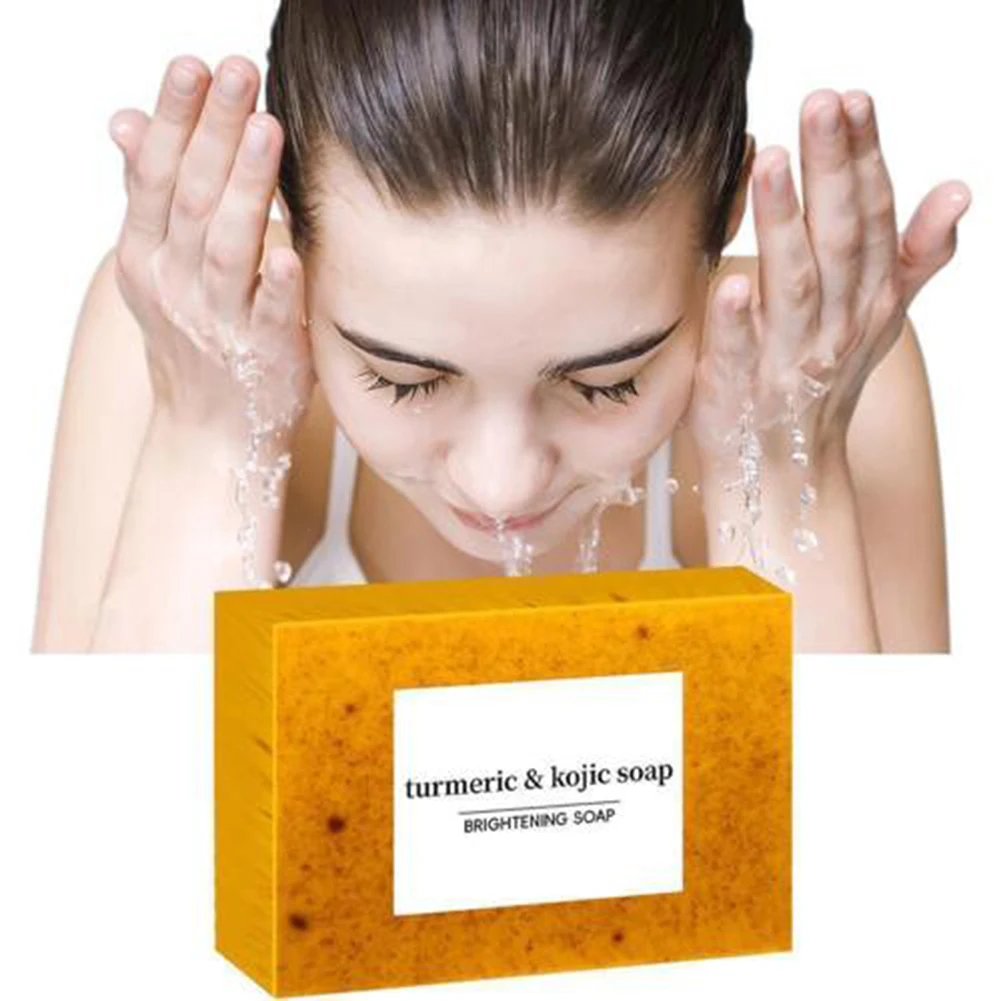 Turmeric Kojic Glow-Skin Brightening Soaps Exfoliates Skin Soaps Multi-Purpose Facial Care Supplies For Women Men Adults Teens 3