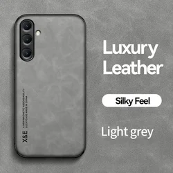 Luxury Business Leather Magnetic Phone Case - Silky Feel Non - Slip Cover - Galaxy S25 FE (Light grey)