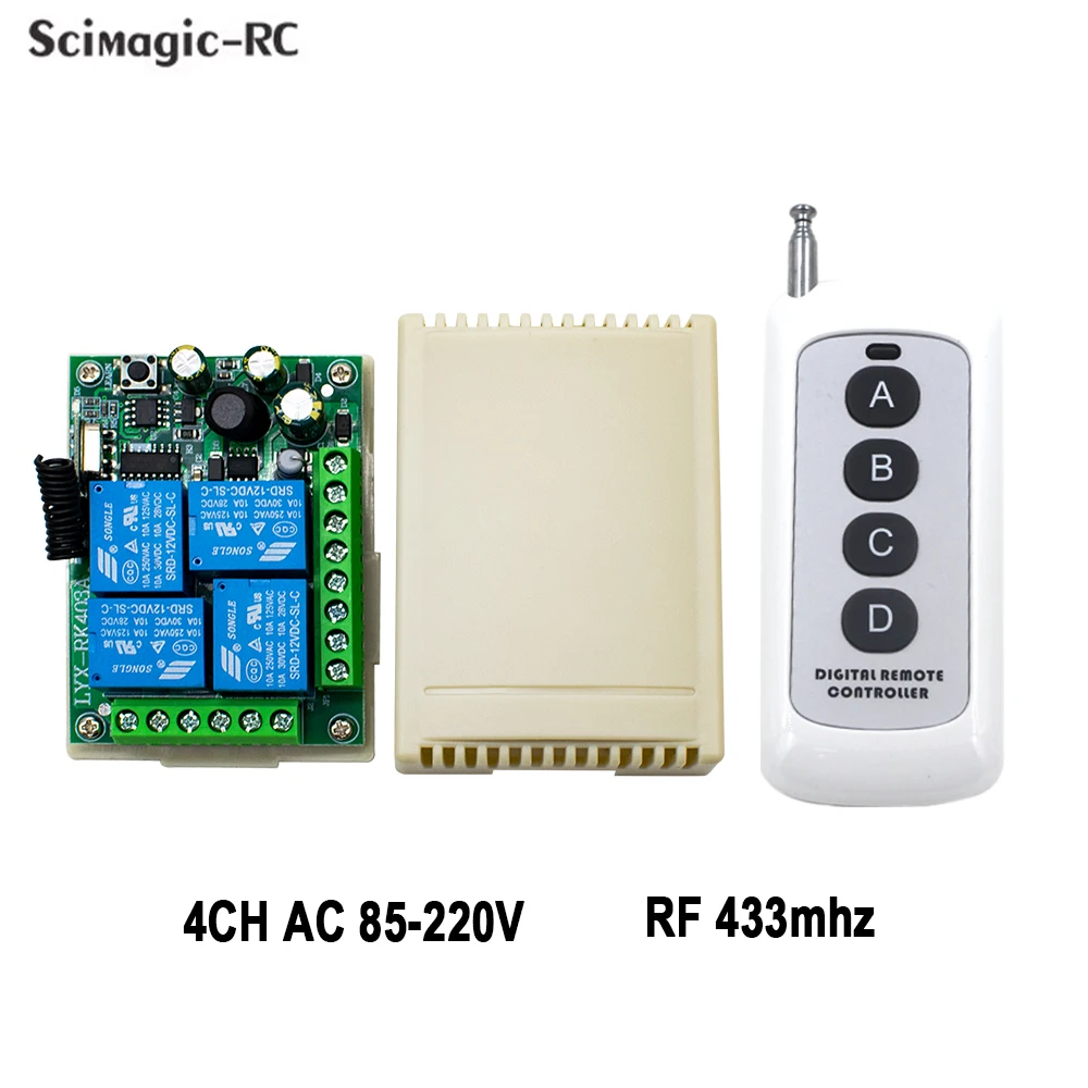 KSTE Interruttore Remoto da Parete 4 Vie, Smart Wifi Interruttore Telecomando Wireless, On/Off 220V Interruttore Ricevitore Telecomando per