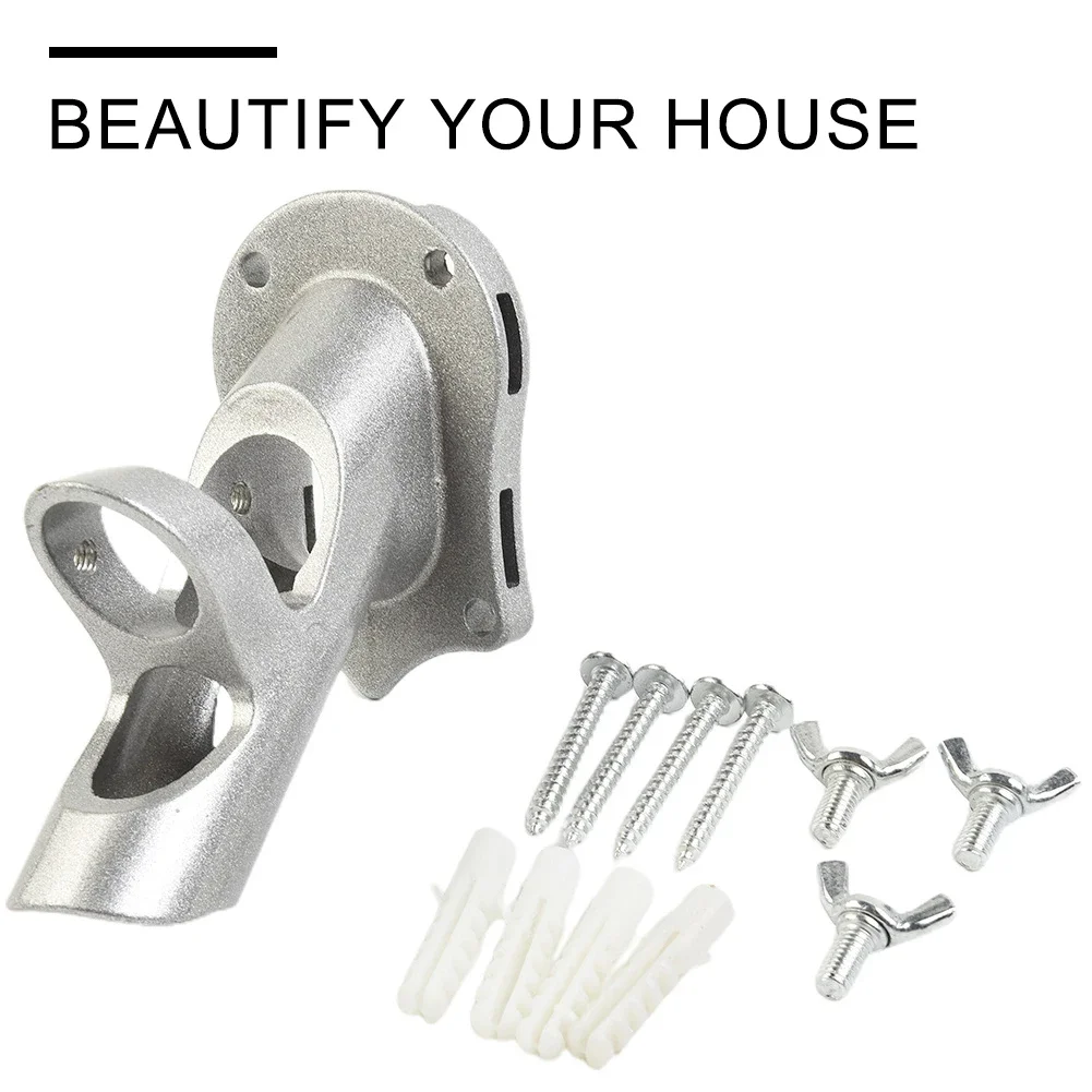 Aluminum Mount Aluminum Alloy Flagpole Base Flag Pole Holder Mounting Bracket Base Three-hole Adjustable Flagpole Holder Flag Pole Attachments