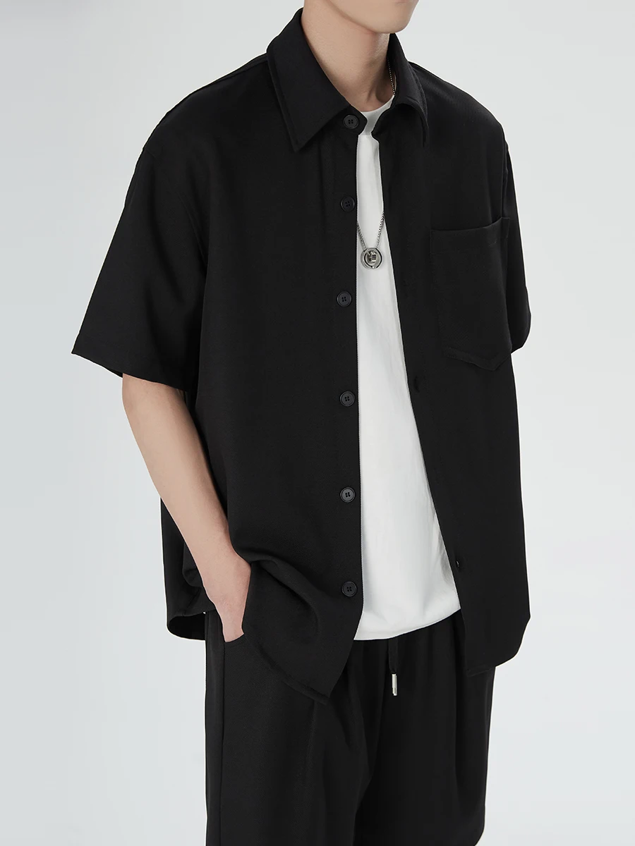 Light Luxury 2024 Summer Short-Sleeved Shirts Suit High-End Casual Short-Sleeved Shorts Two-Piece Set Handsome Men's Clothes