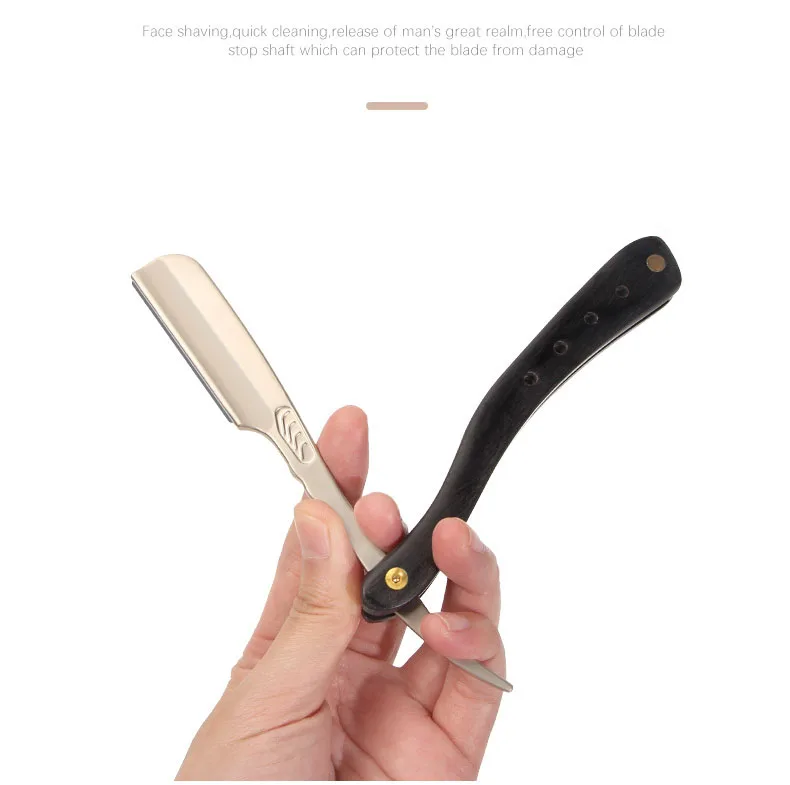1 stücke Professionelle Manuelle Rasierer Gerade Kante Edelstahl Sharp Barber Klinge Rasierer Klapp Rasieren Bart Cutter Mit Klinge – Detail 6