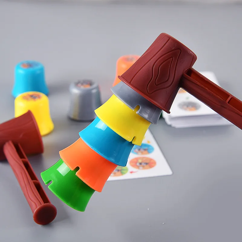 Quick Stacking Cup Game 20 Challenges Color cognition Children's Puzzle Hammering Gopher Party Game Toys for kids Competition 2
