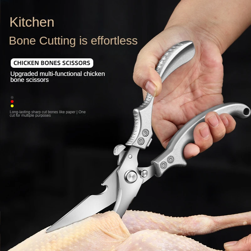 New Kitchen Powerful Chicken Bone Scissors Chicken Duck Fish Cutter Shears  Stainless Steel Scissors Scale Clean Cook Scissors - AliExpress